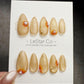 Handmade Cat Eye Gel Press On Nails: Golden Daisy