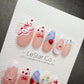 Handmade Gel Press On Nails: Dolly Picnic