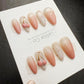Handmade Cat Eye Gel Press On Nails: Cherry Milk