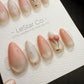 Handmade Cat Eye Gel Press On Nails: Cherry Milk