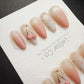 Handmade Cat Eye Gel Press On Nails: Cherry Milk