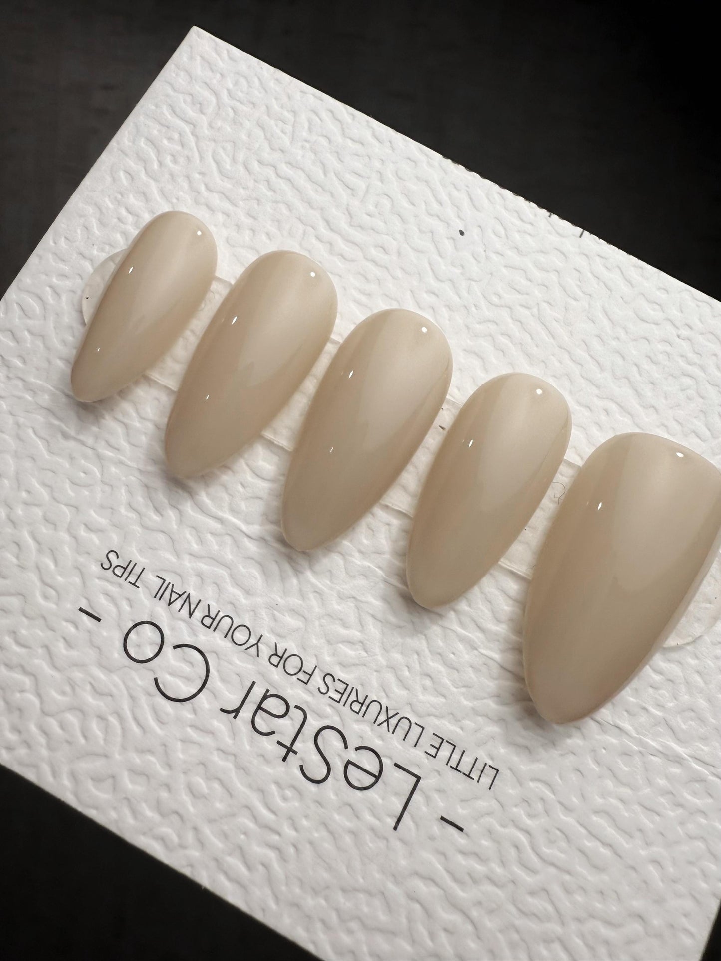 Timed Offer 4 For 3) Handmade Press On Ivory Latte Gel Acrylic Nails