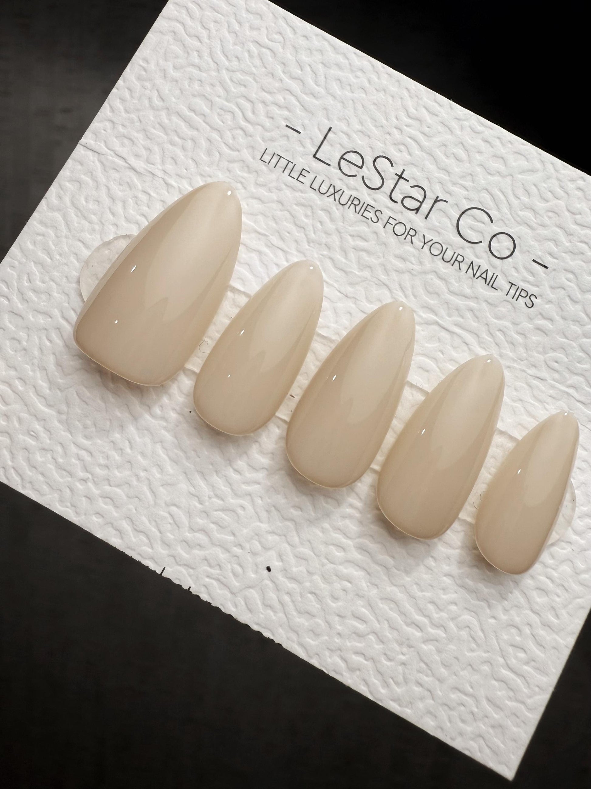 Timed Offer 4 For 3) Handmade Press On Ivory Latte Gel Acrylic Nails