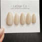 Timed Offer 4 For 3) Handmade Press On Ivory Latte Gel Acrylic Nails