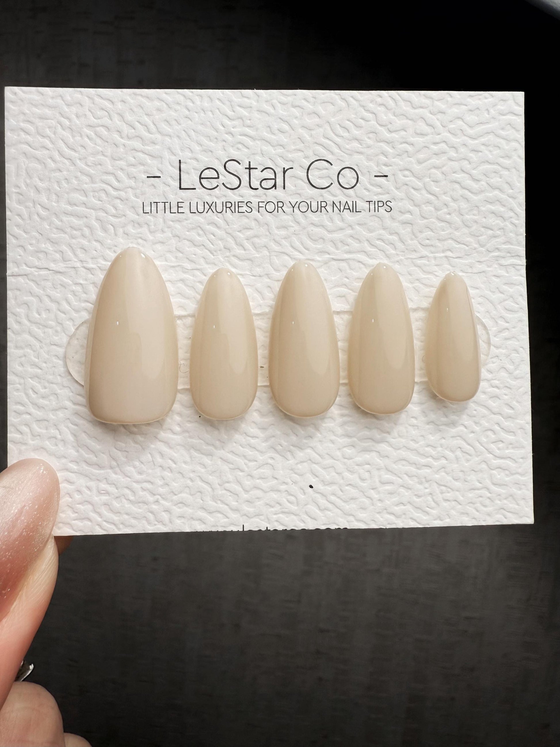 Timed Offer 4 For 3) Handmade Press On Ivory Latte Gel Acrylic Nails