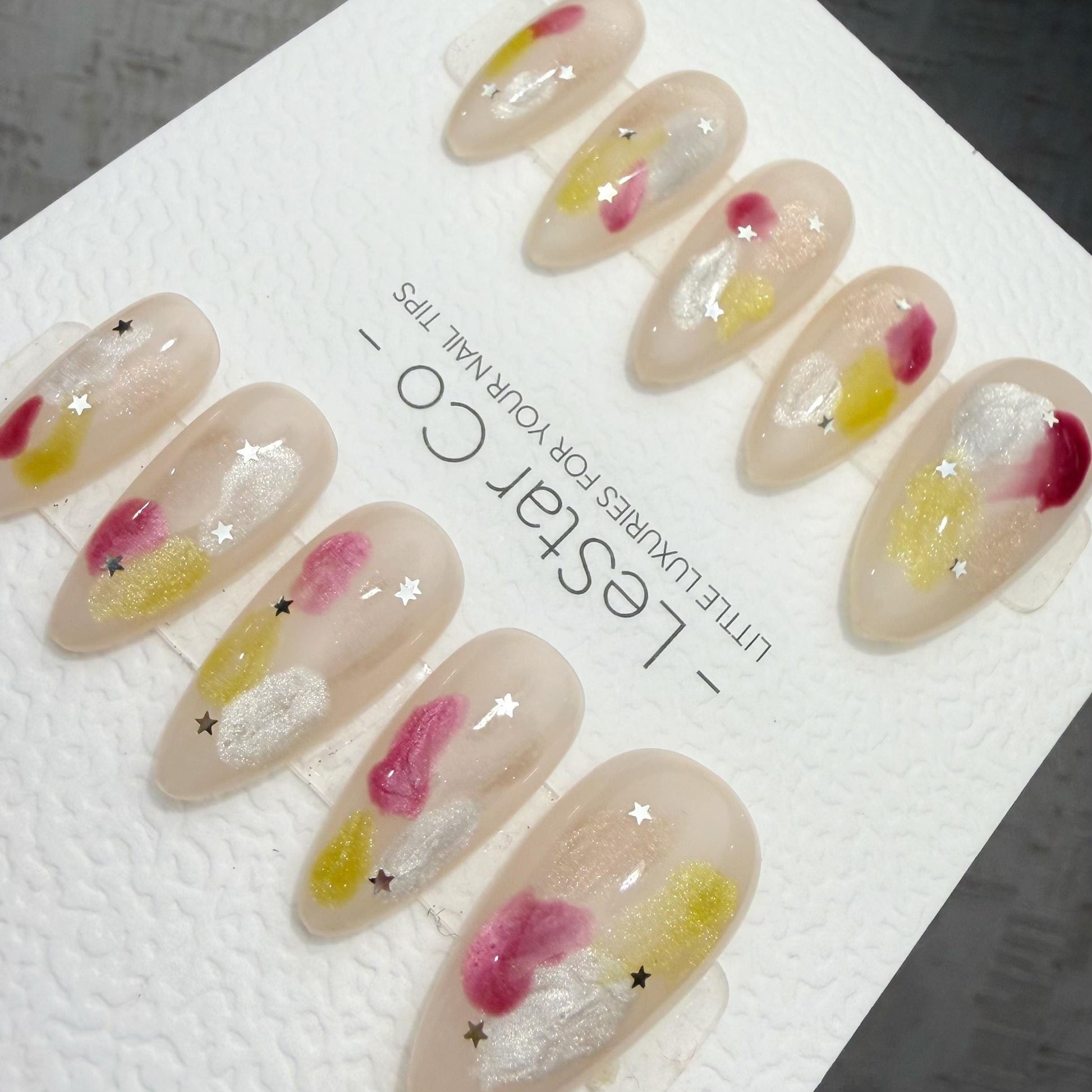 Timed Offer 4 For 3) Handmade Press On Dream Nebula Gel Acrylic Nails