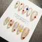 Timed Offer 4 For 3) Handmade Press On Tiny Heart Galaxy Gel Acrylic Nails