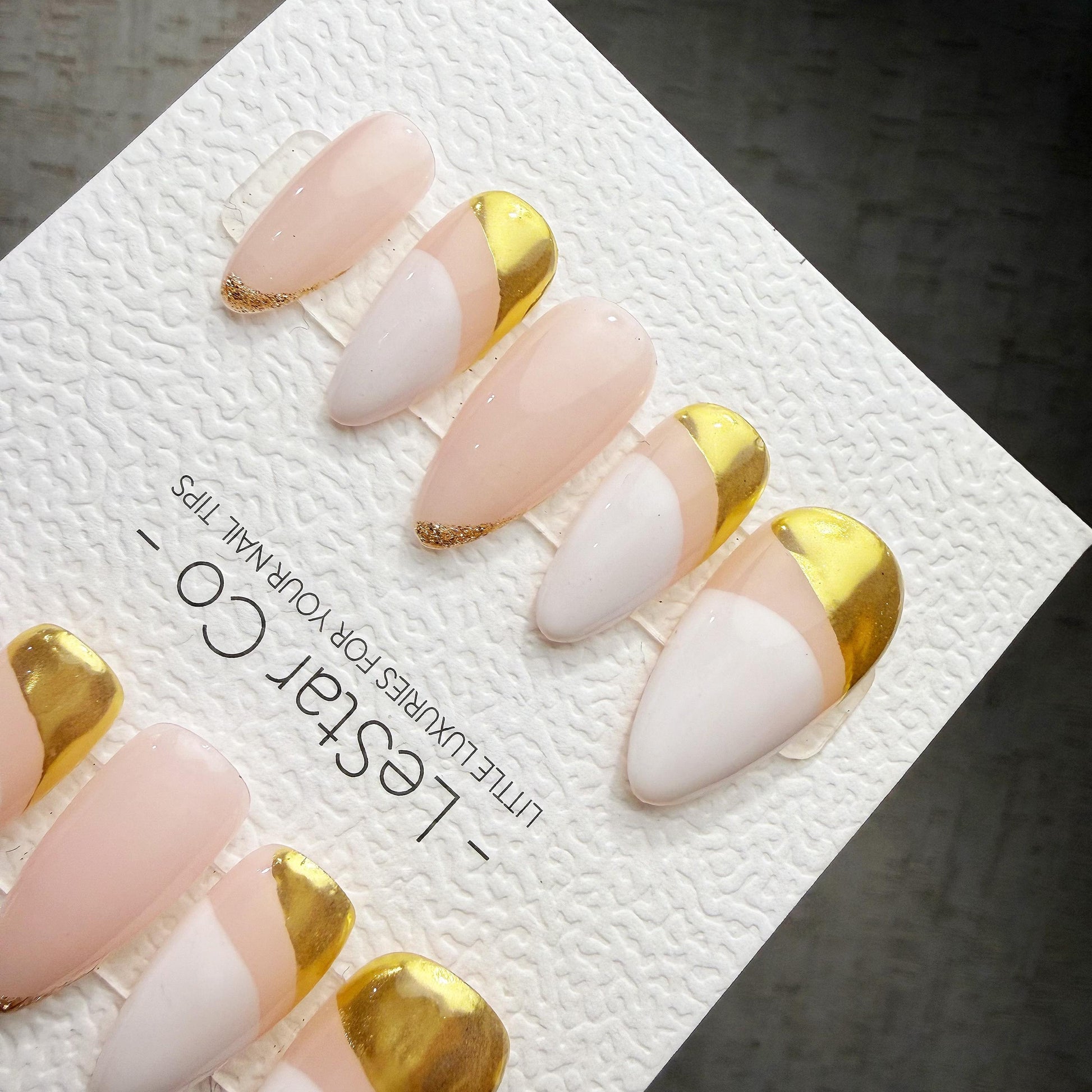Timed Offer 4 For 3) Handmade Press On Ivory Luxe Gel Acrylic Nails