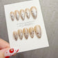 Handmade Starlit Champagne Cat Eye Press On Nails – Gel Acrylic Manicure
