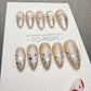 Handmade Starlit Champagne Cat Eye Press On Nails – Gel Acrylic Manicure