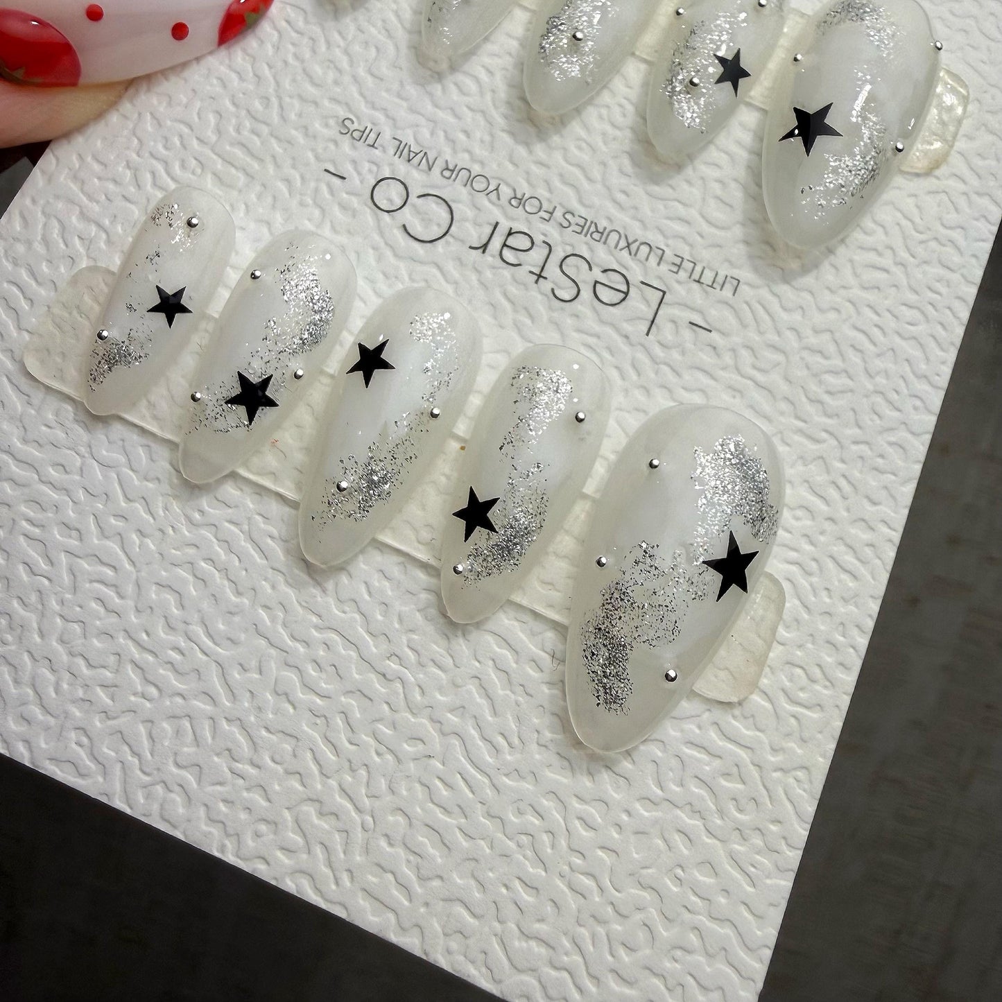 Handmade Frosted Cosmos Press On Nails – Gel Acrylic Manicure