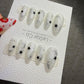 Handmade Frosted Cosmos Press On Nails – Gel Acrylic Manicure