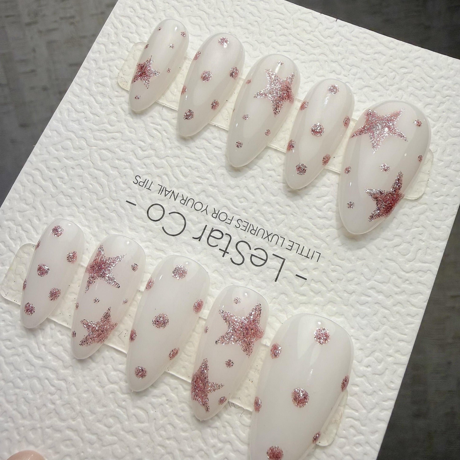 Timed Offer 4 For 3) Handmade Press On Sugar Star Dream Gel Acrylic Nails