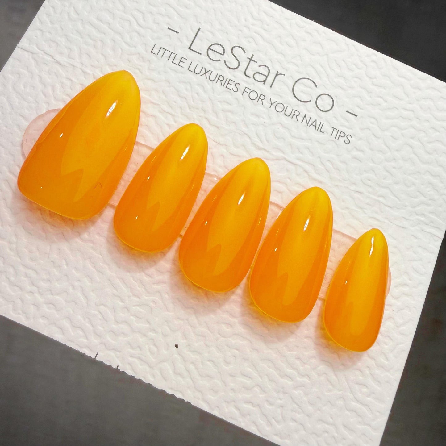 Timed Offer 4 For 3) Handmade Press On Mango Sunrise Gel Acrylic Nails