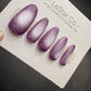 Timed Offer 4 For 3) Handmade Press On Mystic Mauve Cat Eye Gel Nails