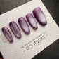 Timed Offer 4 For 3) Handmade Press On Mystic Mauve Cat Eye Gel Nails