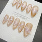 Timed Offer 4 For 3) Handmade Press On Bridal Bloom Gel Acrylic Nails