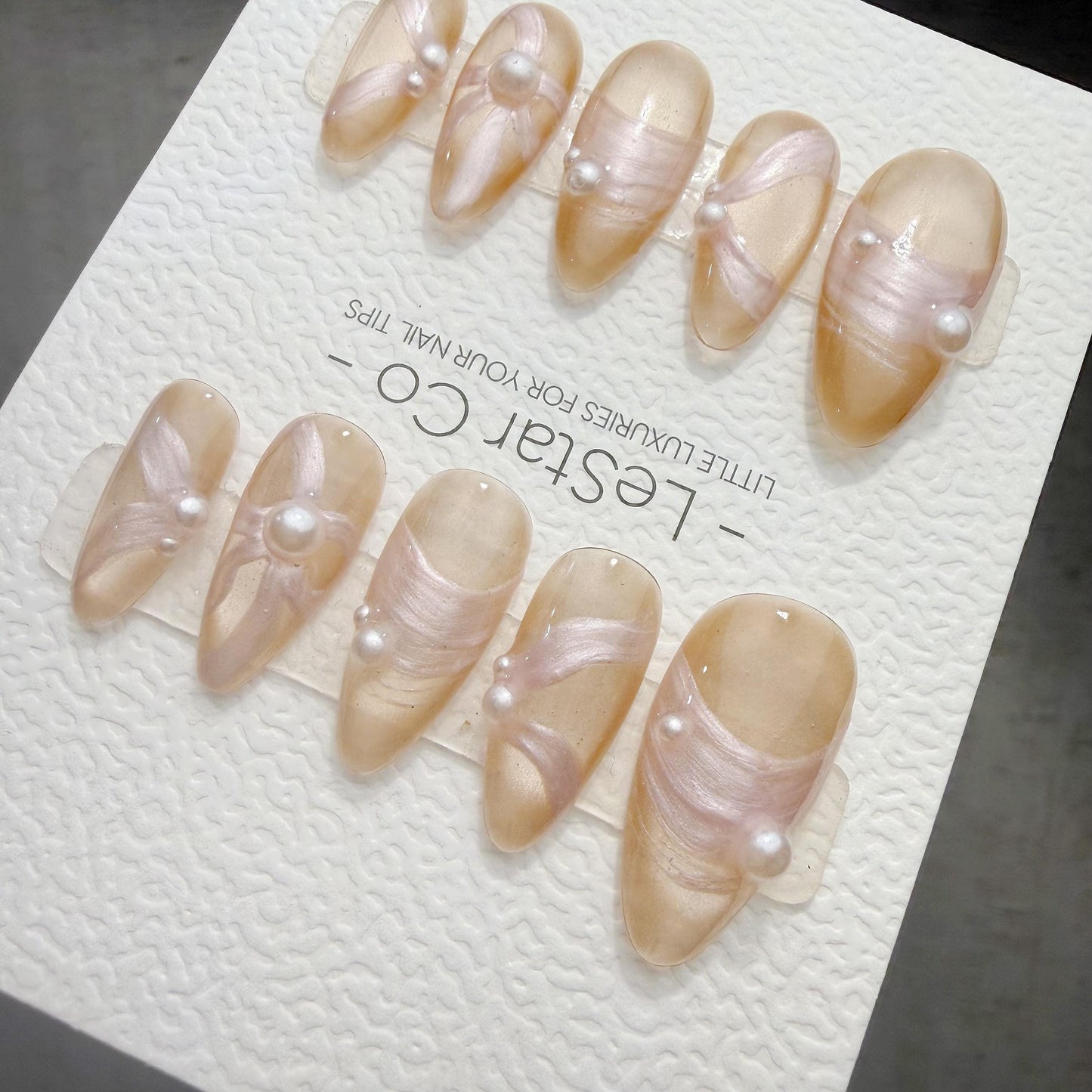Timed Offer 4 For 3) Handmade Press On Bridal Bloom Gel Acrylic Nails