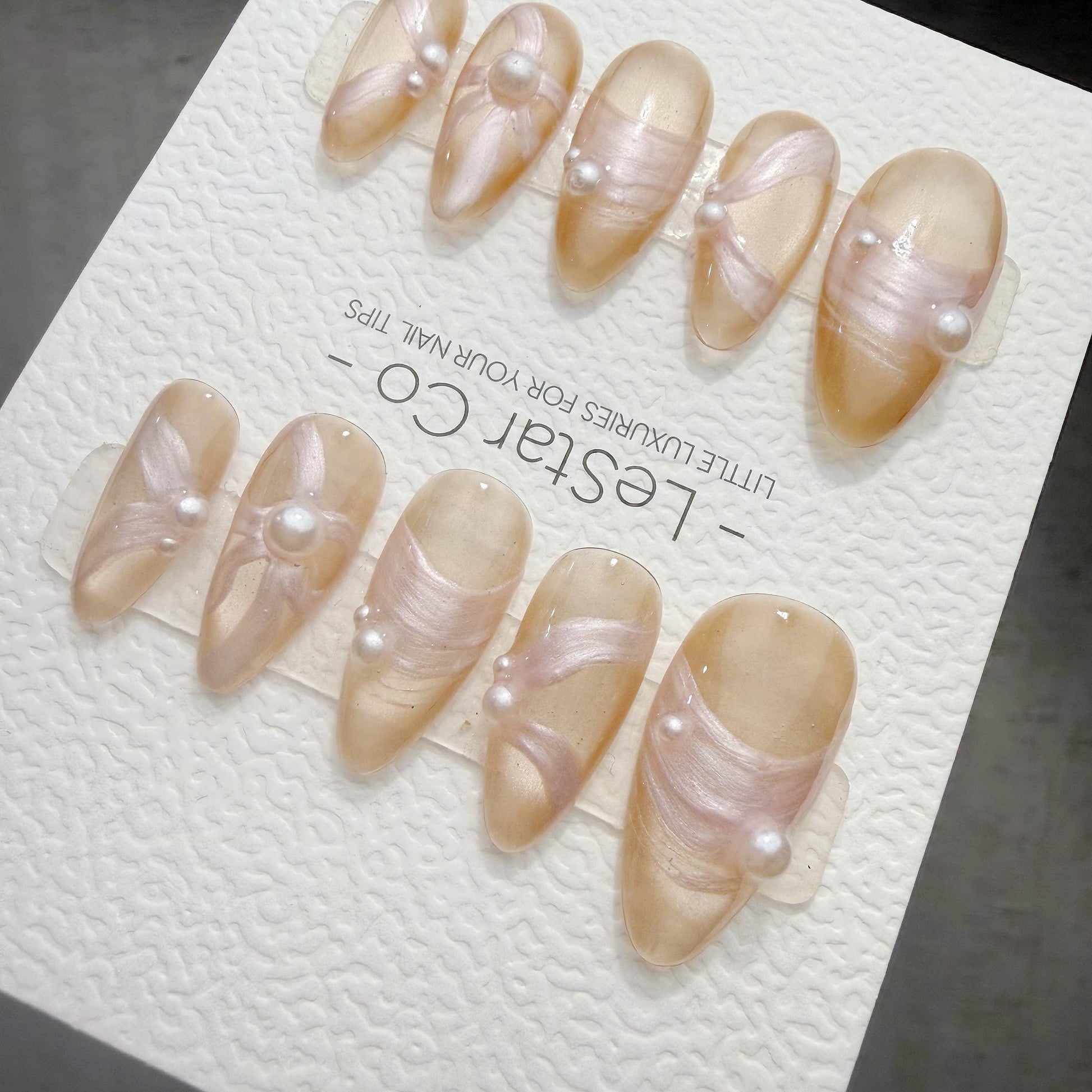 Timed Offer 4 For 3) Handmade Press On Bridal Bloom Gel Acrylic Nails