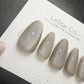Handmade Lunar Satin Cat Eye Gel Press On Nails – Reusable, Customizable Manicure