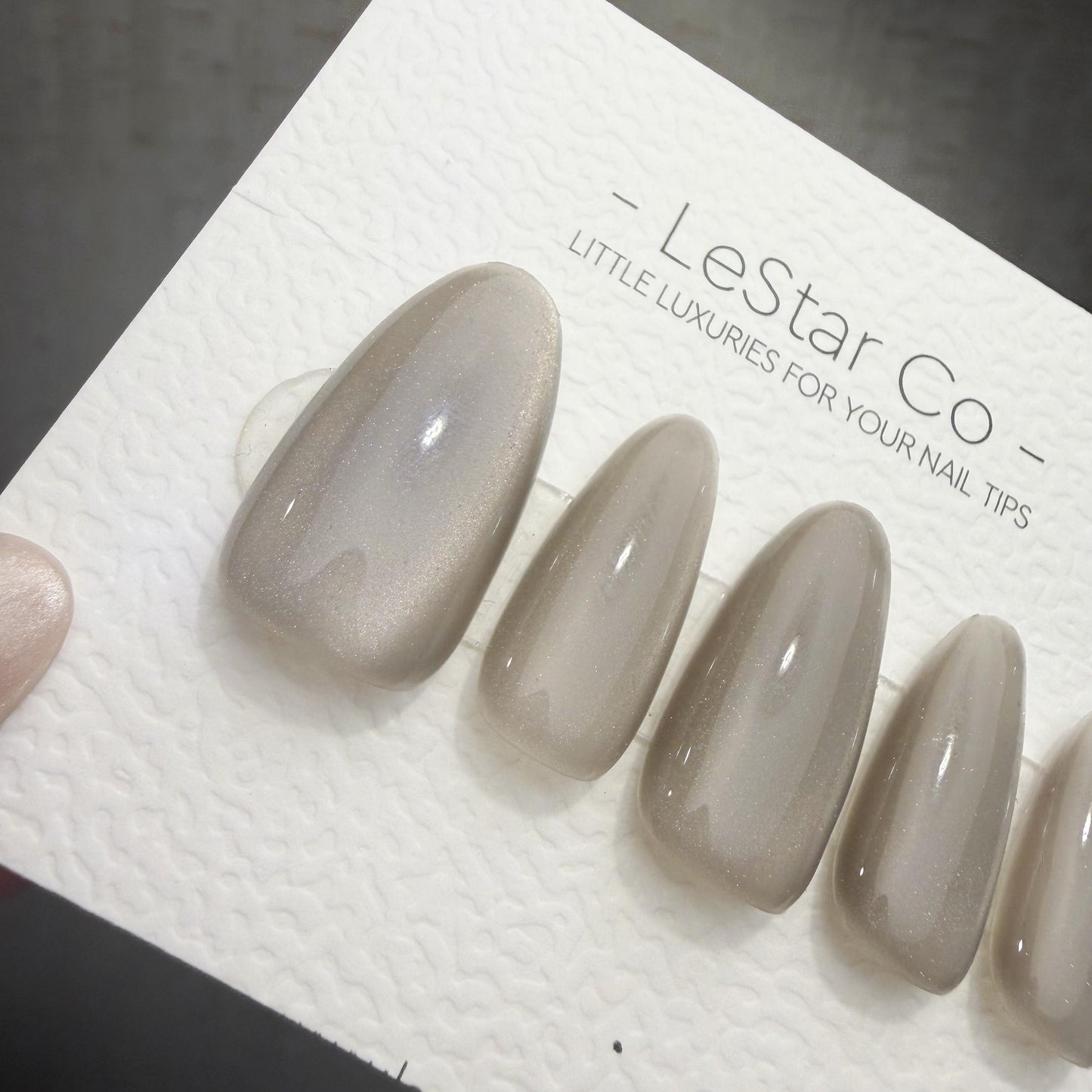 Handmade Lunar Satin Cat Eye Gel Press On Nails – Reusable, Customizable Manicure