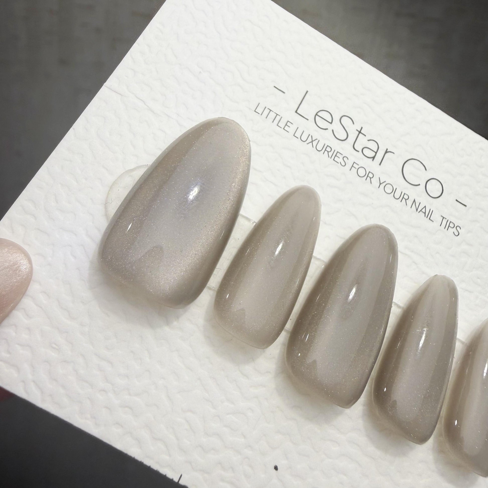 Handmade Lunar Satin Cat Eye Gel Press On Nails – Reusable, Customizable Manicure