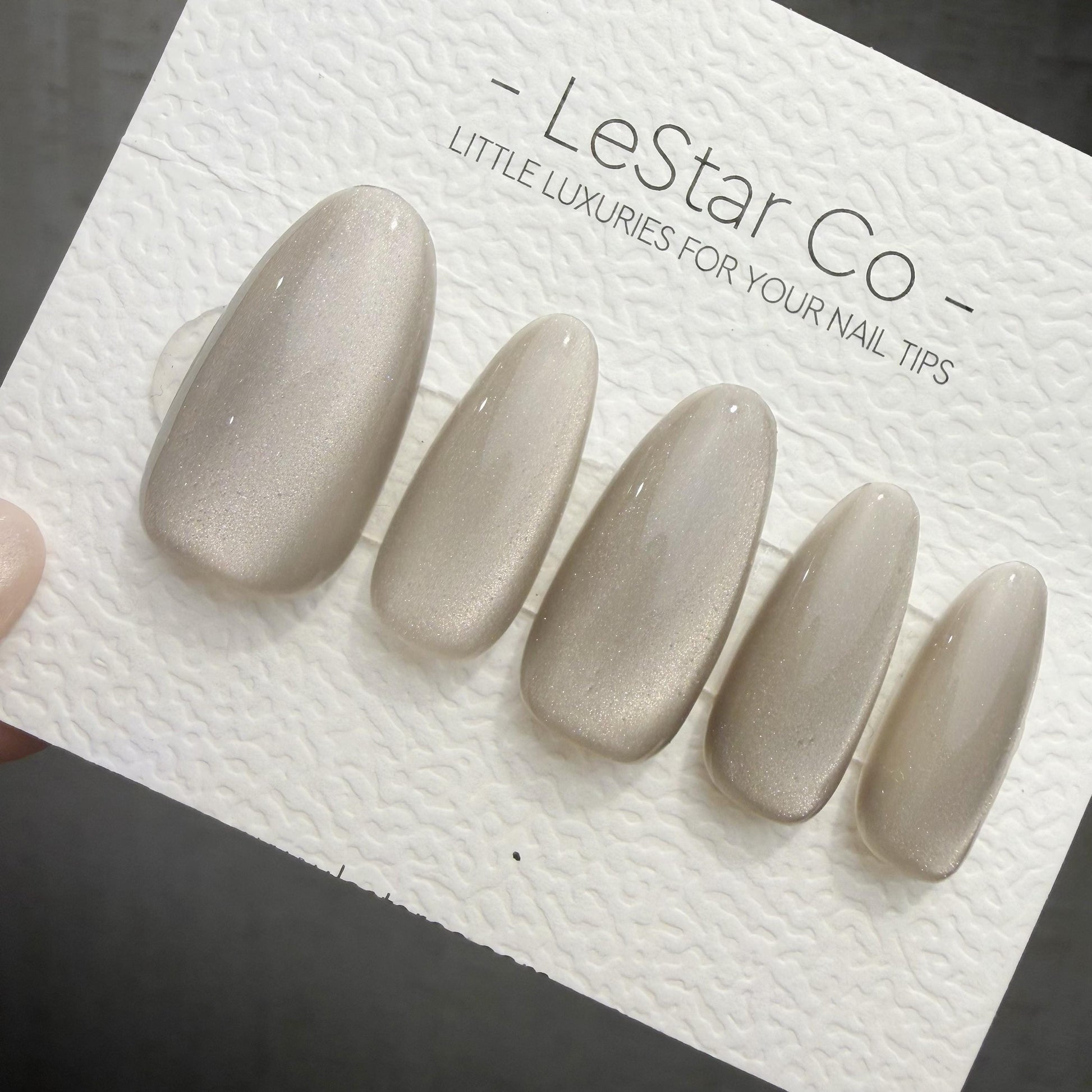 Handmade Lunar Satin Cat Eye Gel Press On Nails – Reusable, Customizable Manicure