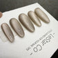 Handmade Silver Cashmere Cat Eye Gel Press On Nails – Reusable, Customizable Manicure