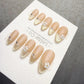 Timed Offer 4 For 3) Handmade Press On Champagne Blossom Gel Acrylic Nails