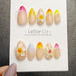 Timed Offer 4 For 3) Handmade Press On Summer Frangipani Gel Acrylic Nails