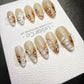 Timed Offer 4 For 3) Handmade Press On Amber Veil Gel Acrylic Nails