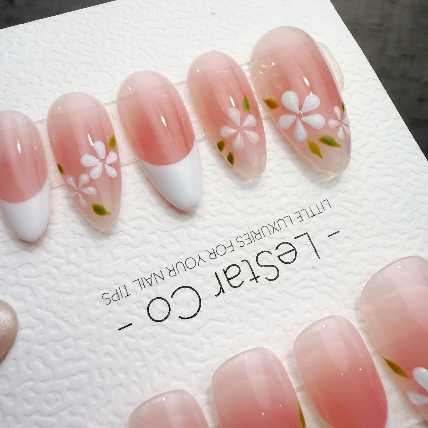 Timed Offer 4 For 3) Handmade Press On Spring Petals Gel Acrylic Nails