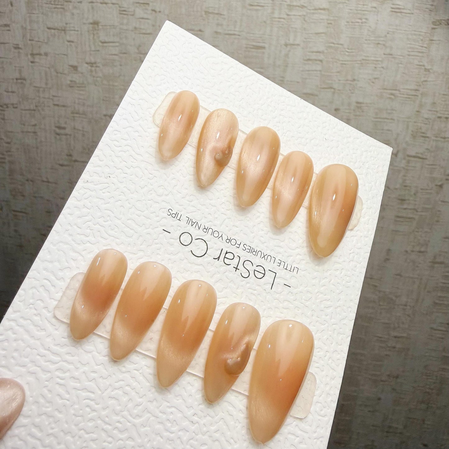 Timed Offer 4 For 3) Handmade Press On Sand Pearl Cat Eye Gel Nails