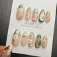Timed Offer 4 For 3) Handmade Press On Fresh Dewdrop Gel Acrylic Nails
