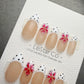 Timed Offer 4 For 3) Handmade Press On Dotted Bloom Gel Acrylic Nails