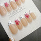 Timed Offer 4 For 3) Handmade Press On Dotted Bloom Gel Acrylic Nails