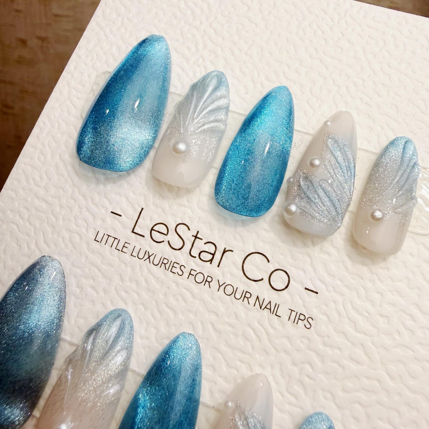Timed Offer 4 For 3) Handmade Press On Crystal Wings Gel Acrylic Nails