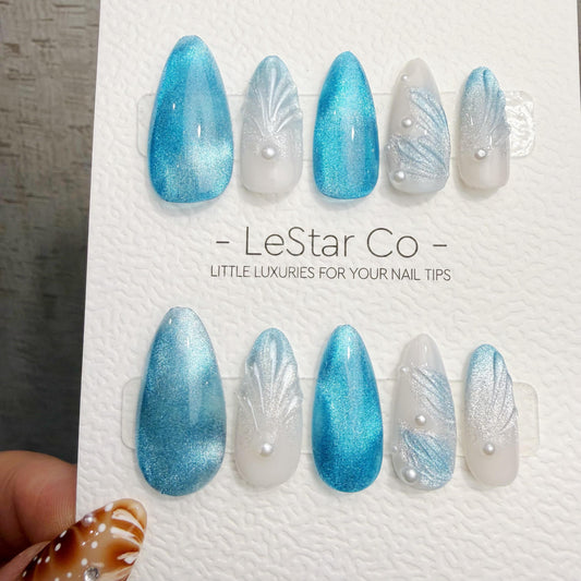 Timed Offer 4 For 3) Handmade Press On Crystal Wings Gel Acrylic Nails