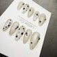 Timed Offer 4 For 3) Handmade Press On Paris Noir Gel Acrylic Nails