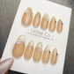 Timed Offer 4 For 3) Handmade Press On Champagne Blossom Gel Acrylic Nails