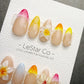 Timed Offer 4 For 3) Handmade Press On Summer Frangipani Gel Acrylic Nails