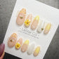 Timed Offer 4 For 3) Handmade Press On Shell & Sunshine Gel Acrylic Nails