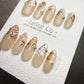 Timed Offer 4 For 3) Handmade Press On Amber Veil Gel Acrylic Nails