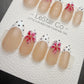 Timed Offer 4 For 3) Handmade Press On Dotted Bloom Gel Acrylic Nails