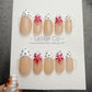 Timed Offer 4 For 3) Handmade Press On Dotted Bloom Gel Acrylic Nails