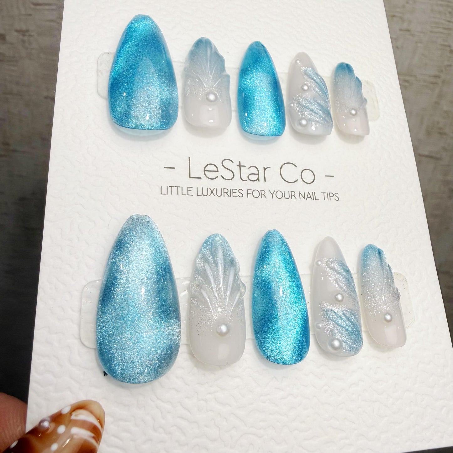 Timed Offer 4 For 3) Handmade Press On Crystal Wings Gel Acrylic Nails