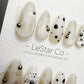 Timed Offer 4 For 3) Handmade Press On Paris Noir Gel Acrylic Nails