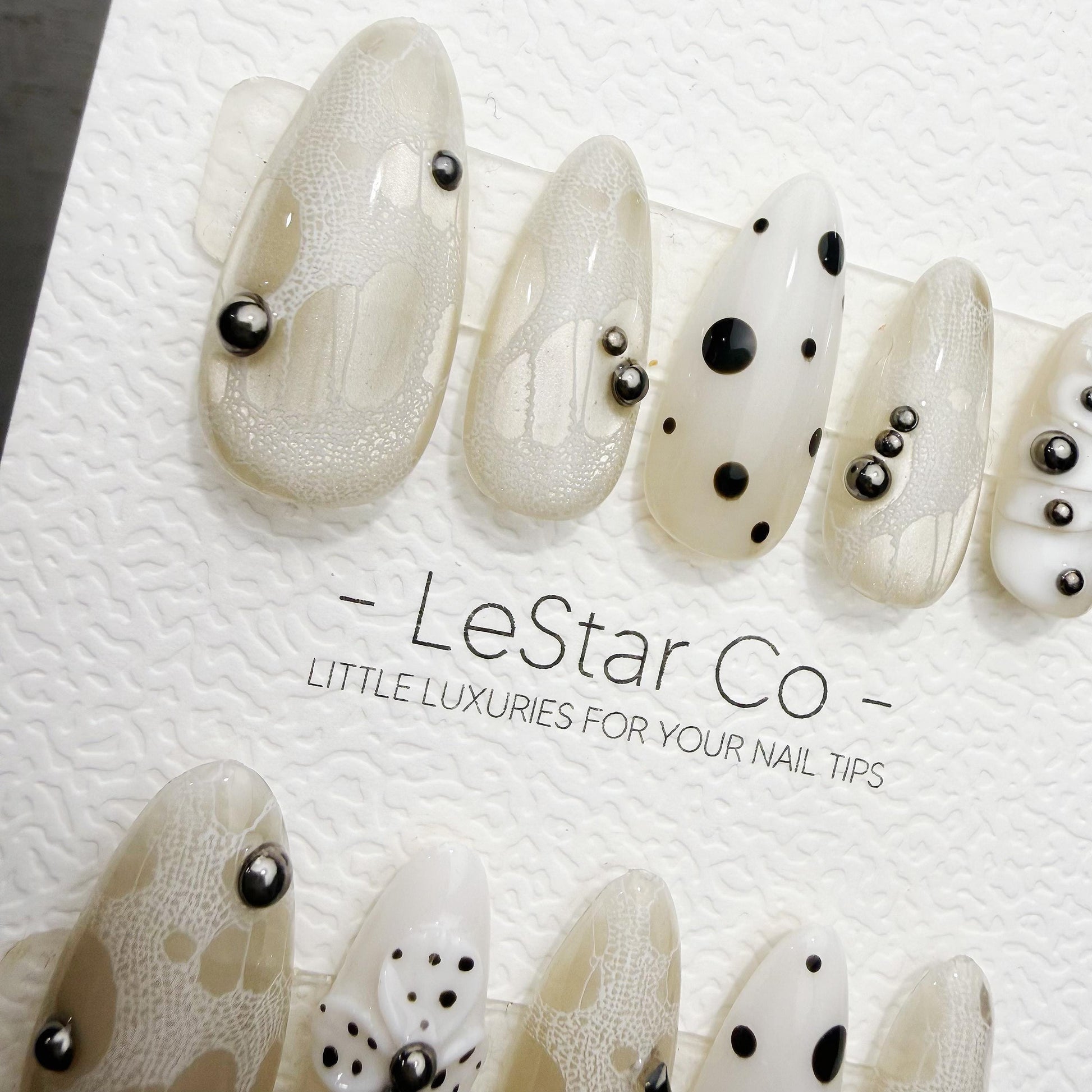 Timed Offer 4 For 3) Handmade Press On Paris Noir Gel Acrylic Nails