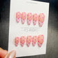 Timed Offer 4 For 3) Handmade Press On Bubblegum Dots Gel Acrylic Nails