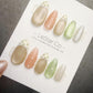 Timed Offer 4 For 3) Handmade Press On Pistachio Pearl Gel Acrylic Nails